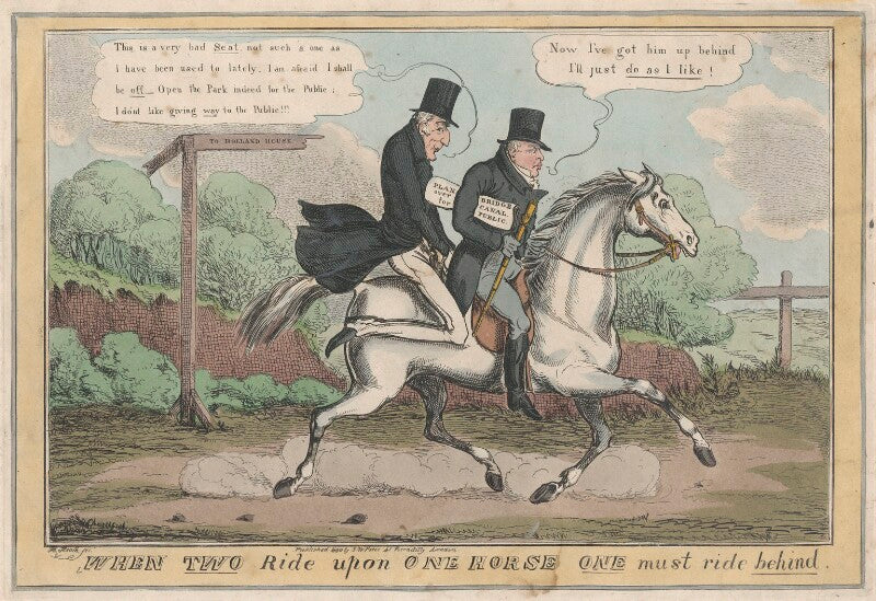 When two ride upon one horse one must ride behind npg d48822