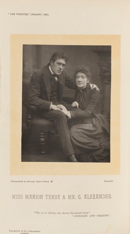 Sir george alexander (george samson) as george addis; marion terry as helen in 'sunlight and shadow' npg ax28814