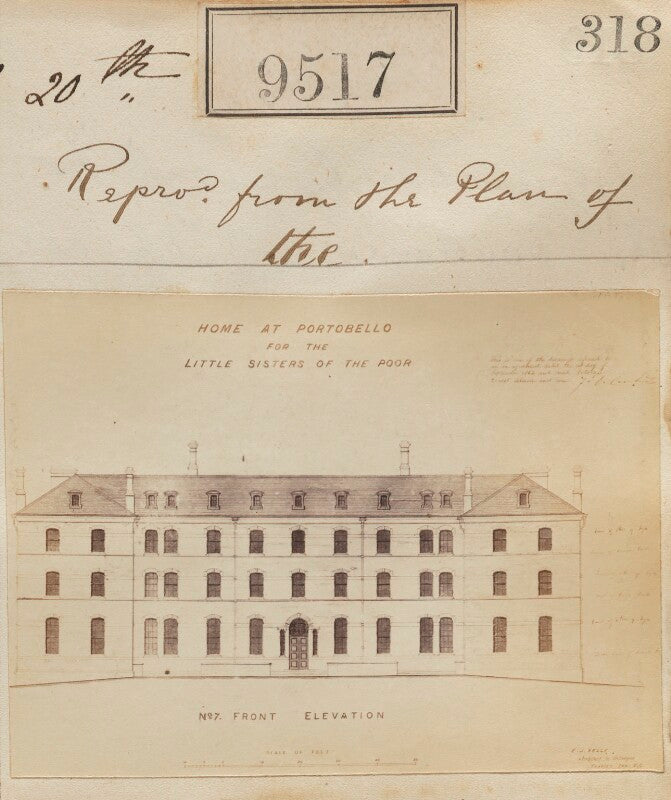 'reproduction from the plan of the home at portobello for the little sisters of the poor' npg ax59324