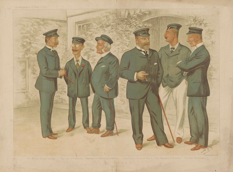 "at cowes: the r.y.s." (king edward vii and 5 others) npg d44728
