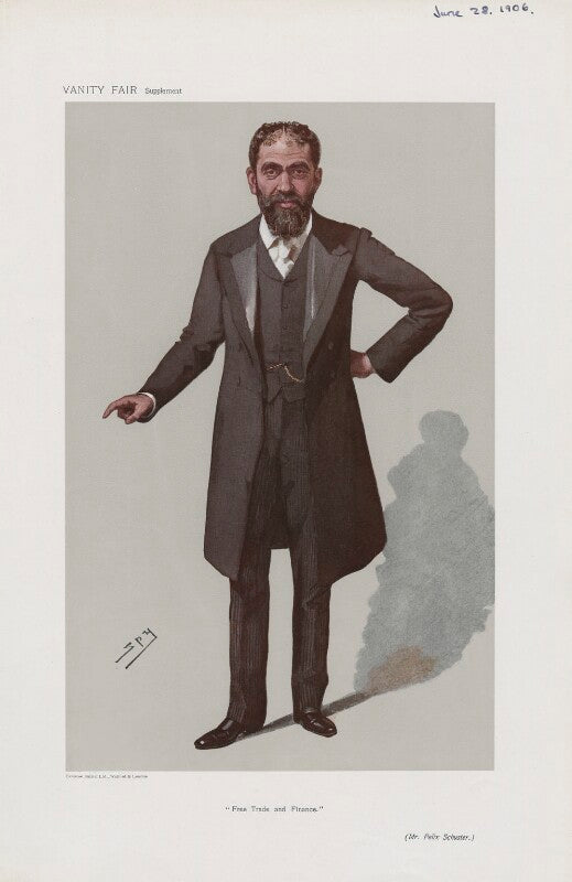 Sir felix otto schuster, 1st bt ('men of the day. no. 1020. "free trade and finance."') npg d45333