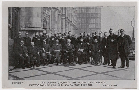'The Labour Group in the House of Commons, Photographed Feb. 13th 1906 on the Terrace' NPG x193150