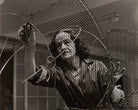Barbara Hepworth at work on the armature of a sculpture NPG x88513