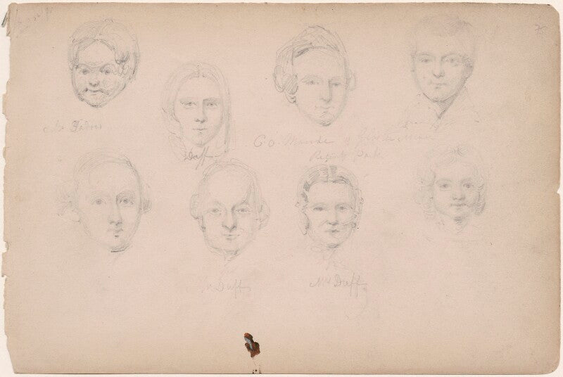 Miss duff; c.o. mande; mr and mrs duff and four unknown sitters npg d23313(23)