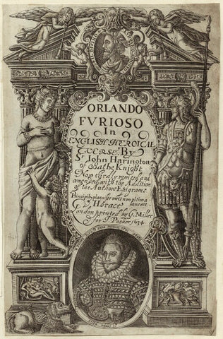 Sir John Harington in the title page to his translation of Ariosto's 'Orlando Furioso' NPG D25494