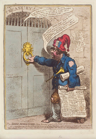 'The Daily-Advertiser' (William Pitt; Charles James Fox) NPG D12594