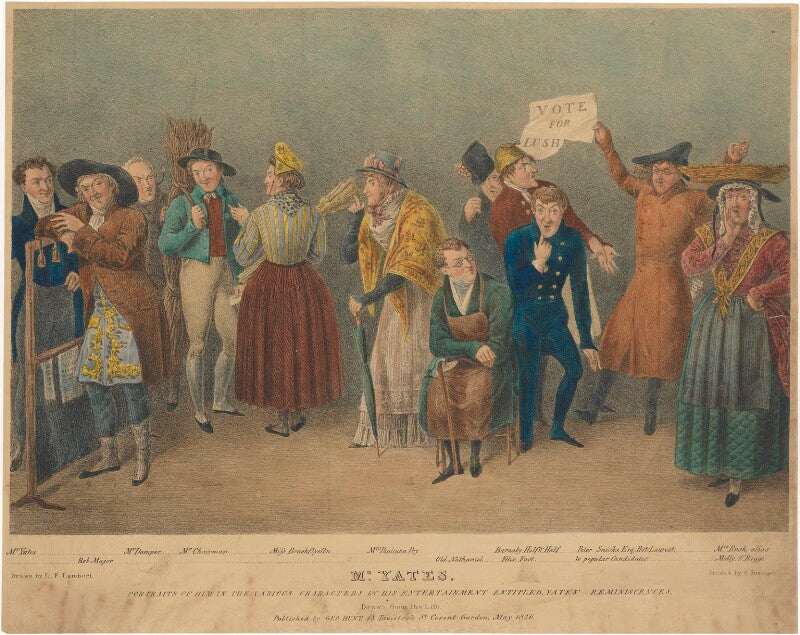Richard yates ('portraits of him in the various characters in his entertainment entitled "yates' reminiscences"') npg d36235