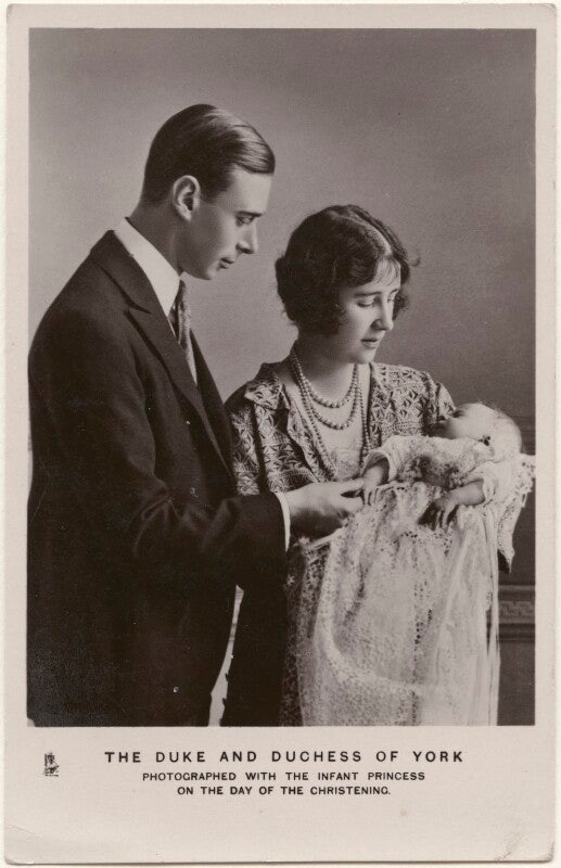'the duke and duchess of york photographed with the infant princess on the day of the christening' npg x193257