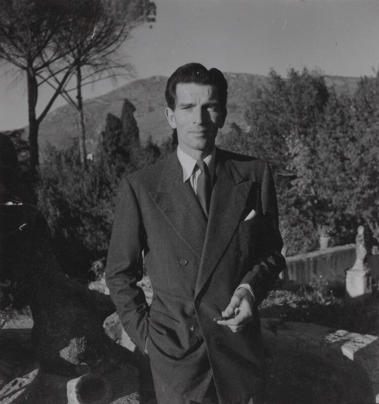 Michael rennie during the filming of 'the golden madonna' npg ax39680