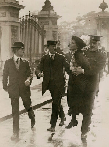 Emmeline Pankhurst's arrest at Buckingham Palace NPG x137688