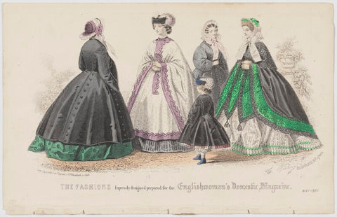 'The Fashions'. Walking dress for May 1861 NPG D47987