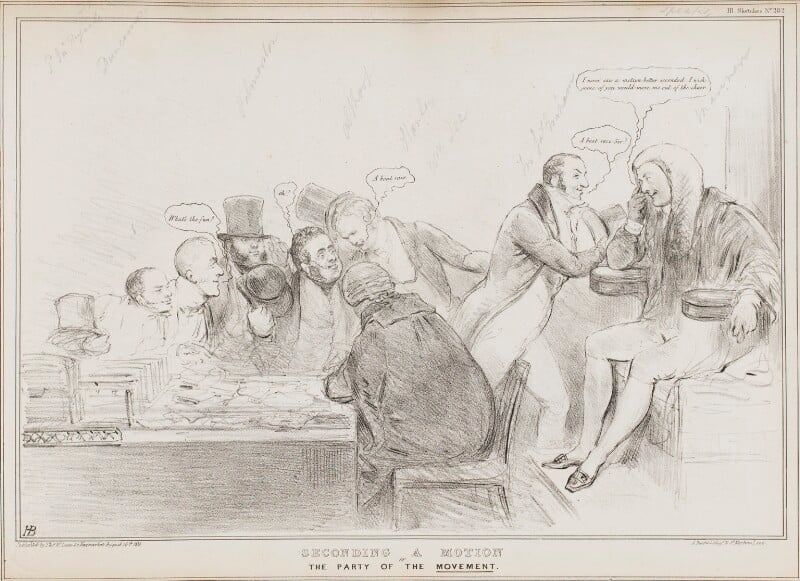 Seconding a motion or the party of the movement npg d41217