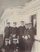 Mark Rundle; Sir John Henry George Chapple with naval officers on the deck of the royal yacht, 'Victoria & Albert' NPG Ax137108