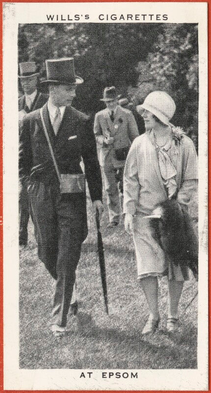 'at epsom' (king george vi; queen elizabeth, the queen mother; 2 unknown sitters) npg d47294