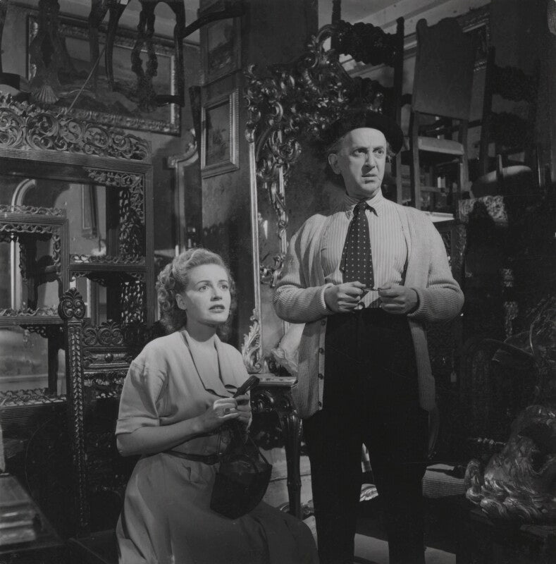 Phyllis calvert as patricia chandler and franco coop as esposito in 'the golden madonna' npg ax39672