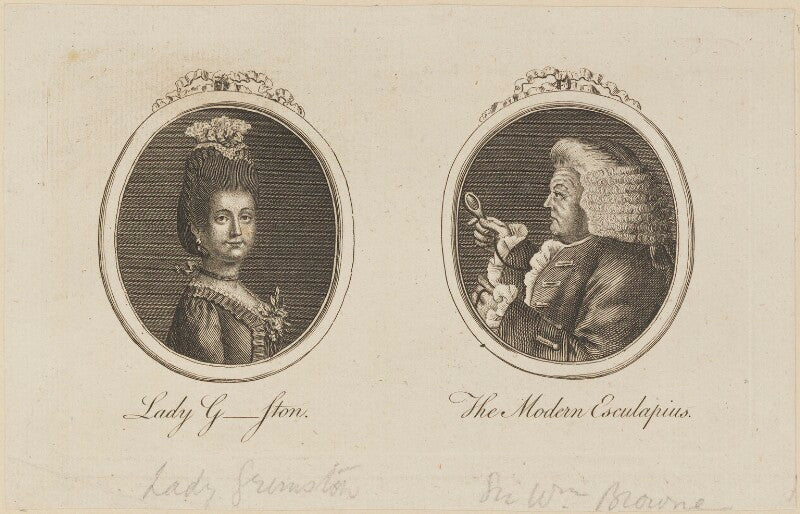 'lady g ston and the modern esculapius' (lady grimston; sir william browne) npg d13972