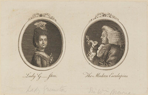 'Lady G-ston and The Modern Esculapius' (Lady Grimston; Sir William Browne) NPG D13972