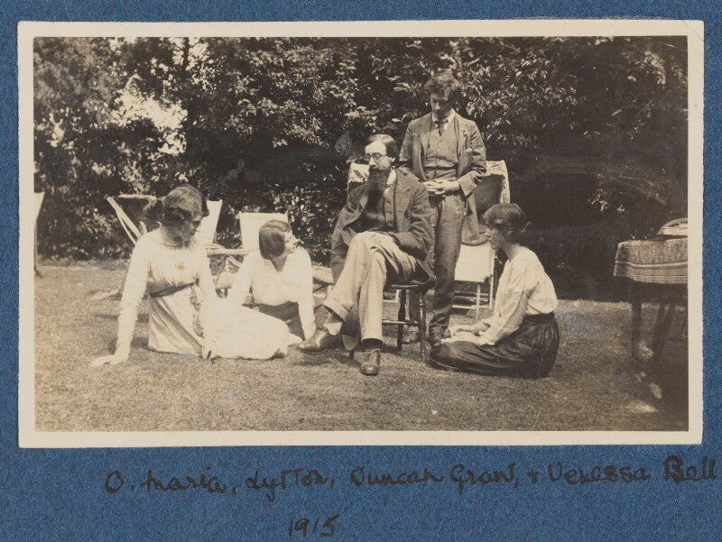 Lady ottoline morrell; maria huxley (née nys); lytton strachey; duncan grant; vanessa bell npg ax140432