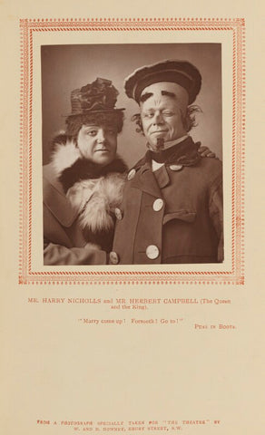 Harry Nicholls as the Queen; Herbert Campbell as the King in 'Puss in Boots' NPG Ax9310