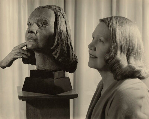 (Amy) Gwen Mond (née Wilson), Lady Melchett with her bust by Sir Jacob Epstein NPG x129569