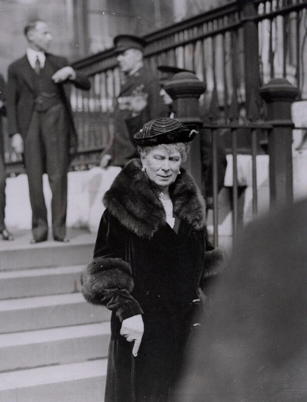 Sir philip albert gustave david sassoon, 3rd bt; queen mary and an unknown guard npg x136770