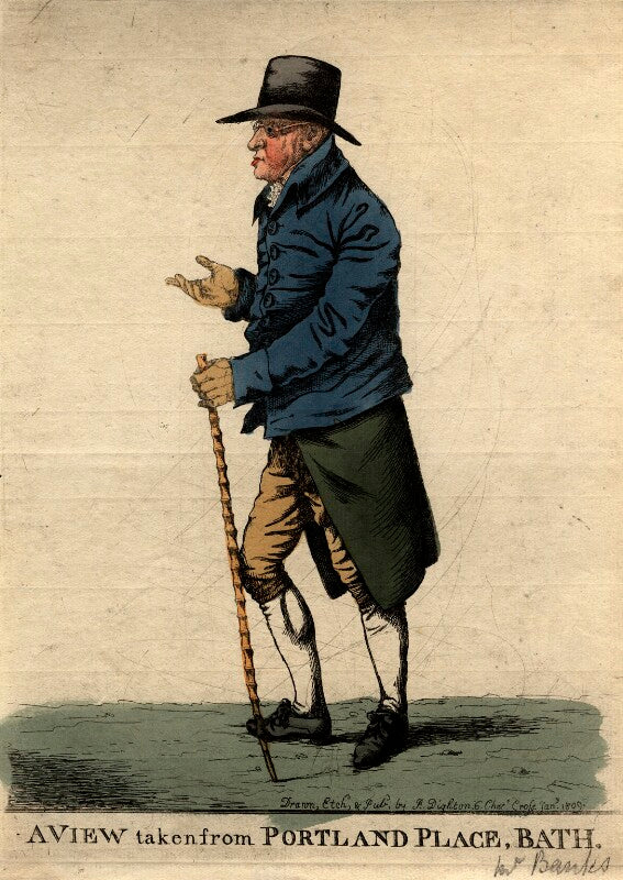 'a view taken from portland place, bath' (mr banks) npg d8696