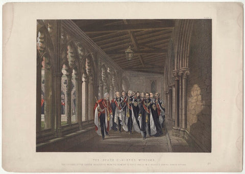 'The Dean's Cloister, Windsor, The Knights of the Garter, March 10th 1863' NPG D33996