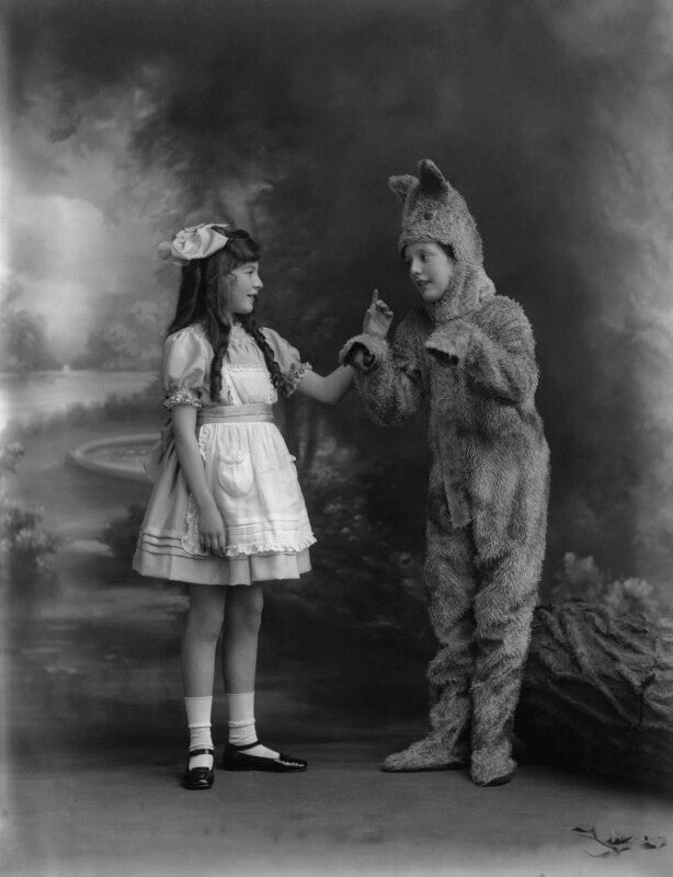Estelle dudley as alice in 'alice in wonderland', with boy actor as the cat npg x34661