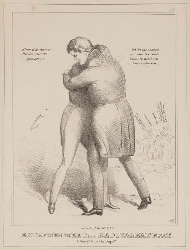 Extremes meet in a radical embrace (george spencer churchill, 6th duke of marlborough; daniel o'connell) npg d40988