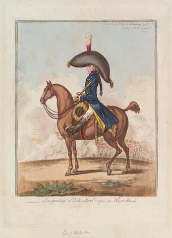 Charles Stanhope, 3rd Earl of Harrington ('Inspecting a volunteer corps in Hyde Park') NPG D12824