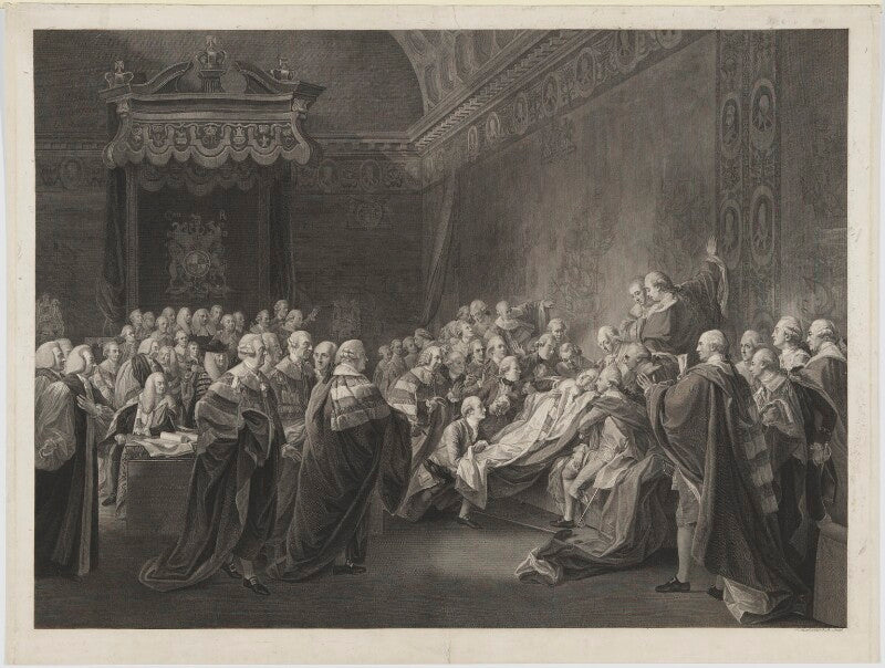Death of the earl of chatham (includes william pitt, 1st earl of chatham and 55 other sitters) npg d18117