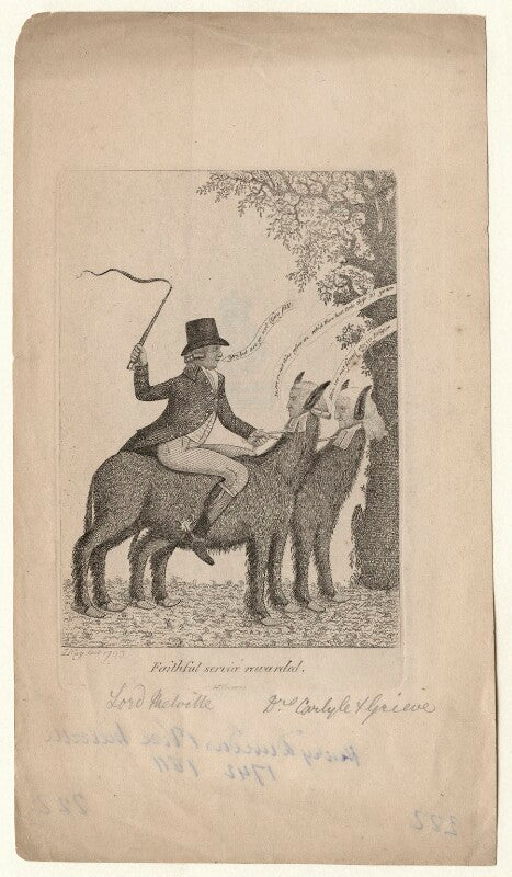 'faithful service rewarded' (henry dundas, 1st viscount melville; alexander carlyle; henry grieve) npg d16964
