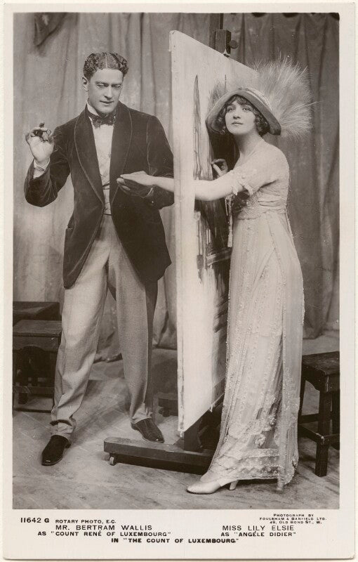 Bertam wallis as 'count rené of luxembourg' and lily elsie as 'angéle didier' in 'the count of luxembourg' npg x201081
