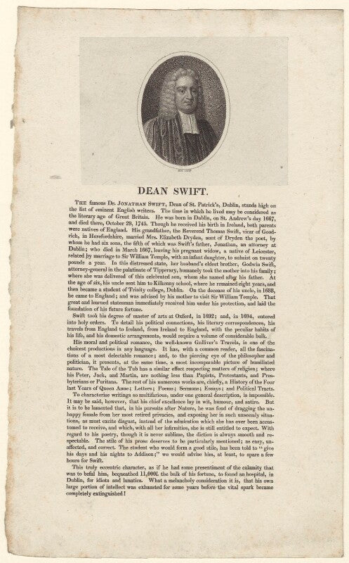 Jonathan swift npg d31516