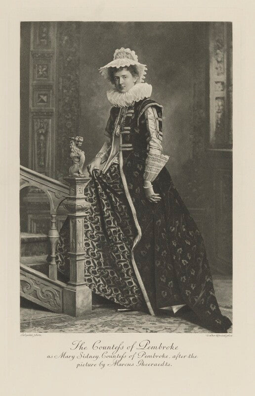 Beatrix louisa (née lambton), countess of pembroke and montgomery as mary sidney, countess of pembroke, after the picture by marcus gheeraedts npg ax41121
