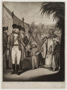 'Tippoo Saib's Two Sons deliver'd up to Lord Cornwallis' (includes Charles Cornwallis, 1st Marquess Cornwallis; Tipu, Sultan of Mysore; Sultan Mu'izz Ud-Din; Sultan Abdul Khaliq and four other unidentified figures) NPG D20141