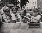 Harry Corbett with his sons and 'Sooty' NPG x194072