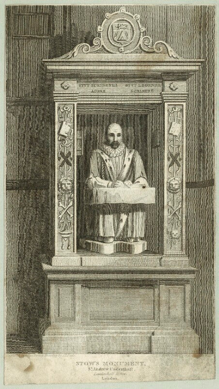Monument to john stow at st. andrew, undershaft npg d25540