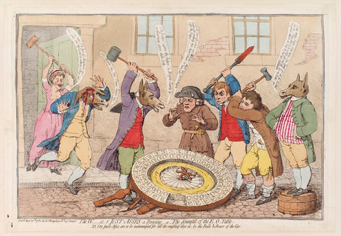 'The W[estminster] just-asses a braying - or - the downfall of the E. O. table' NPG D12314