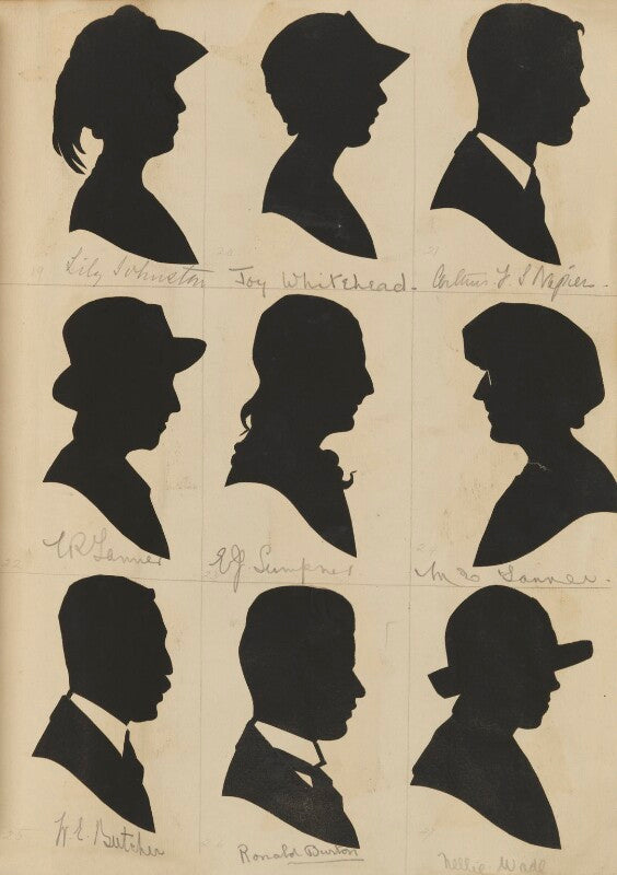 Visitors to st luke's church bazaar, eltham park (lily johnston; joy whitehead; arthur j. s. napier; l.r. tanner; eva joan sumpner; mrs tanner; w. e. butcher; ronald burton; nellie wade) npg d46611