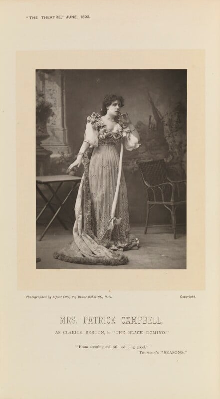 Mrs patrick campbell as clarice berton in 'the black domino' npg ax28856