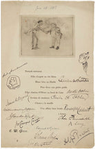 Menu for the 'Kinsmen' includes etching of Phil May and John Bull NPG D9854