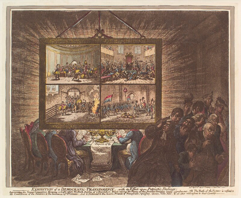 'exhibition of a democratic transparency,   with its effect upon patriotic feelings' npg d13096