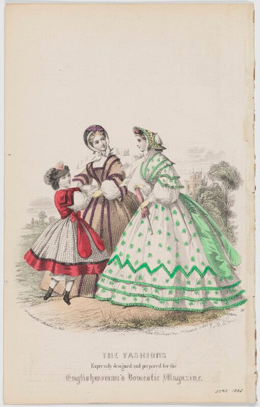 'the fashions'. summer toilet and morning dress, june 1862 npg d47996