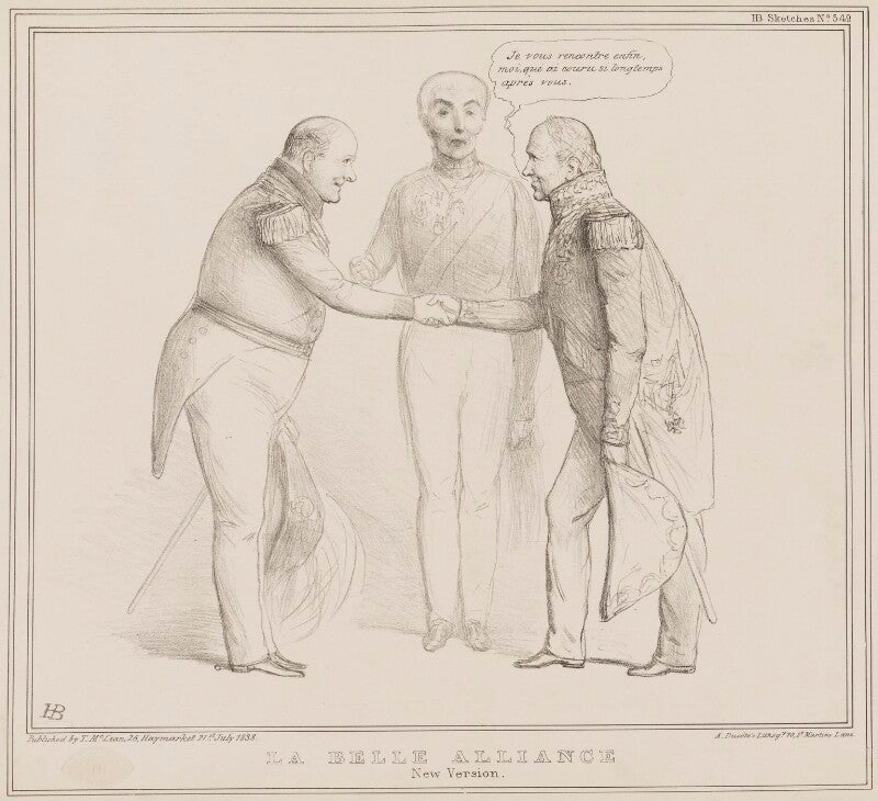 La belle alliance (rowland hill, 1st viscount hill; arthur wellesley, 1st duke of wellington; nicolas jean de dieu soult) npg d41483
