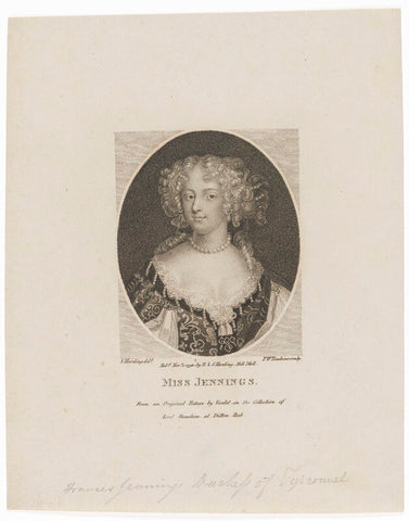 Frances Talbot (née Jenyns (Jennings)), Duchess of Tyrconnel (formerly Lady Hamilton) NPG D30592