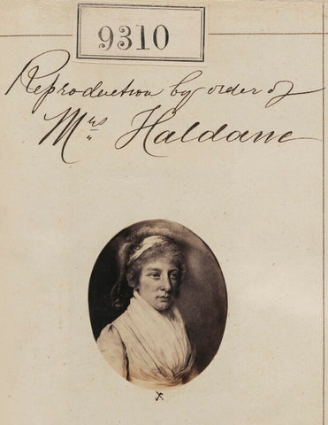 'Reproduction by order of Mrs Haldane' NPG Ax59125