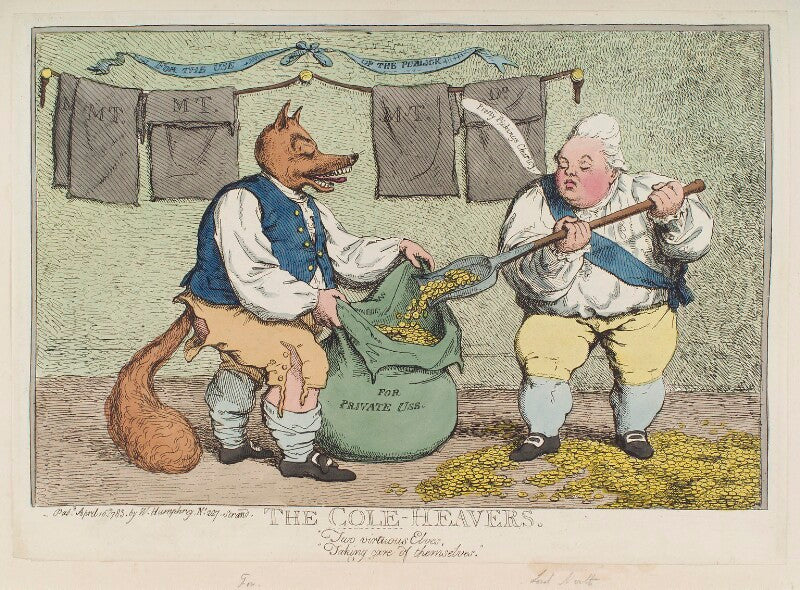 'the cole heavers' (charles james fox; frederick north, 2nd earl of guilford) npg d12337