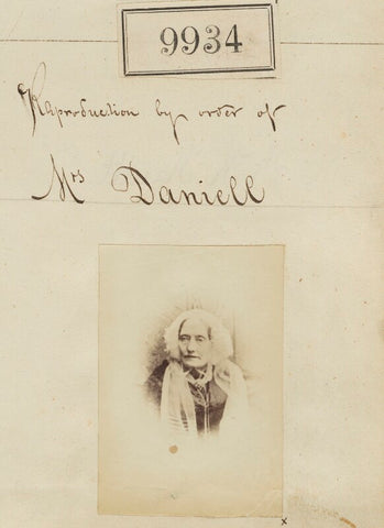 'Reproduction by order of Mrs Daniell' NPG Ax59652