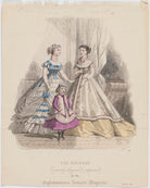 'The Fashions', January 1867. Ball toilet for a young lady, evening or dinner toilet and costume for a little girl seven years old NPG D48021